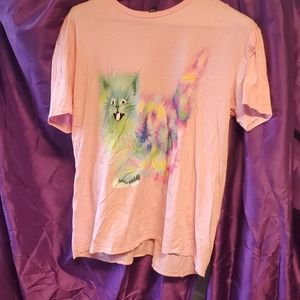 Pink wacky cat tee-shirt